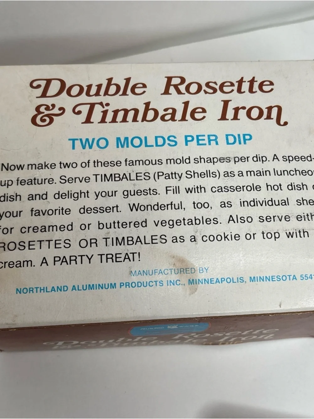 Vintage Nordic Ware Double Rosette & Timbale Iron - Aluminum Baking Molds